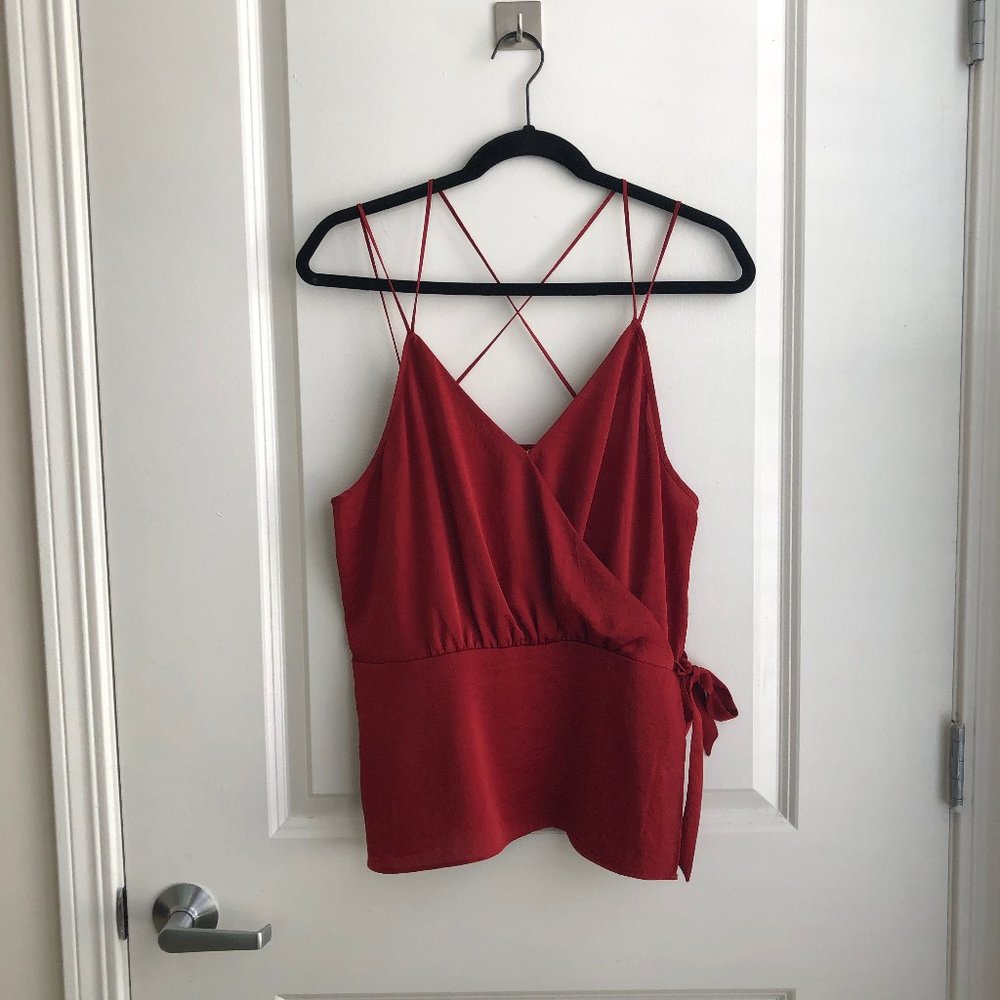 Strappy Red Tank with Side Tie